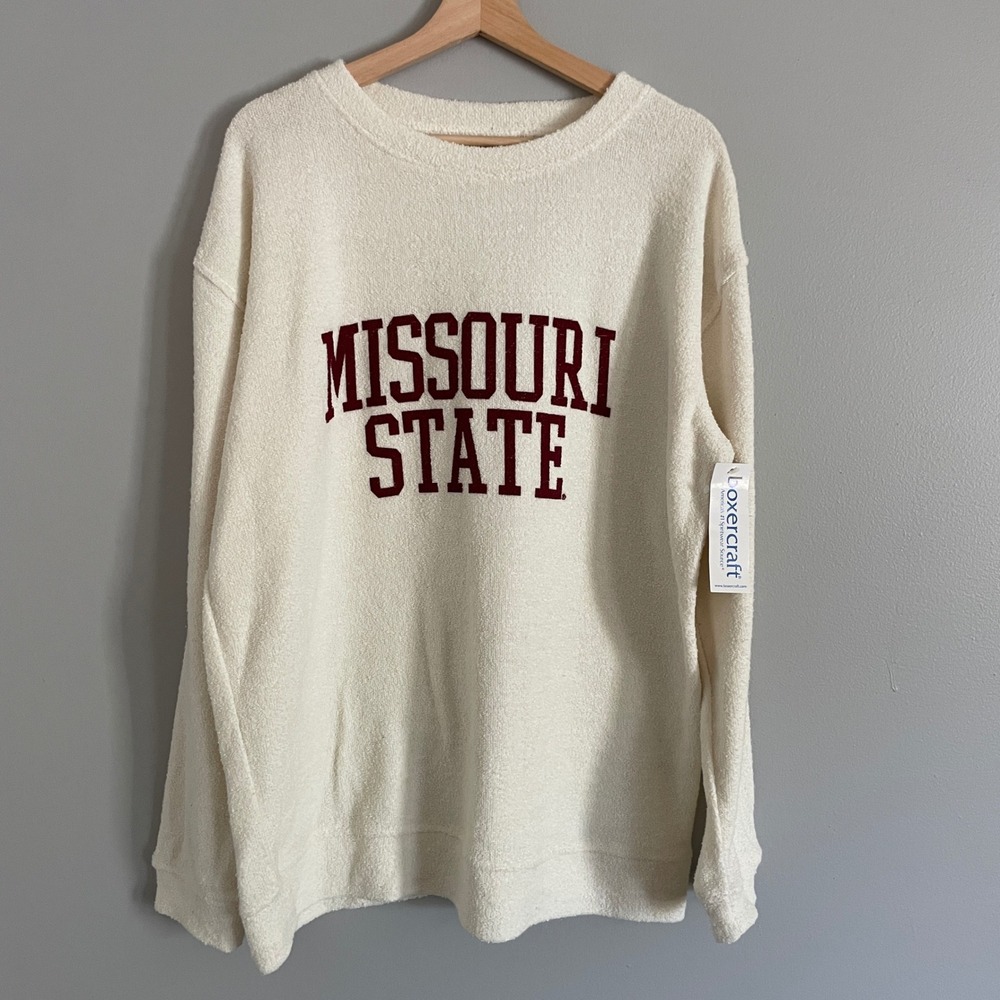 Boxercraft Missouri State Sweatshirt XL Oatmeal Cozy Crew Collegiate Gameday